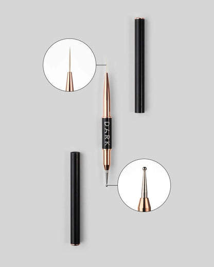 DARK Dubbelzijdig Penseel – Liner 13 &amp; Dotting Tool - SimDi Beauty