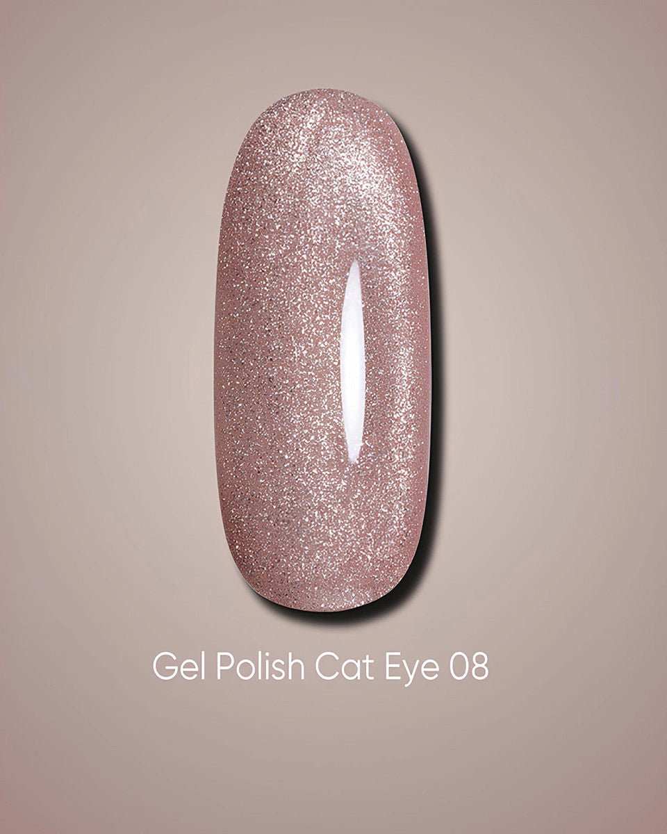 DARK Gellak Cat Eye 08 in een glanzende roze tint met een schitterende finish