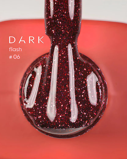 DARK Gellak Flash 06 kopen, glitter nagellak in dieprood voor een glamoureuze afwerking