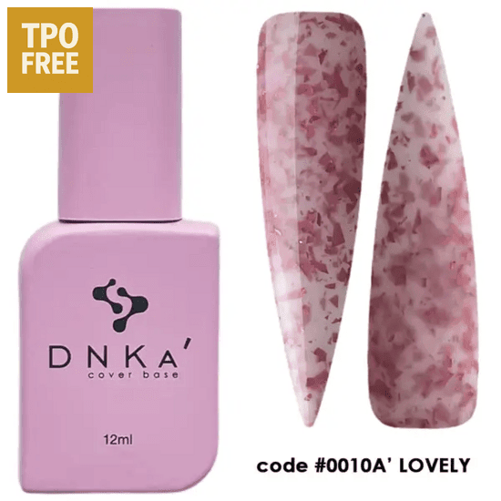 DNKa base gel Lovely roze nagellak met decoratieve roze vlokjes en TPO-vrije formule