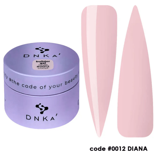 DNKa builder gel Diana DNKa roze nagel gel pot met twee verschillende nail art voorbeelden