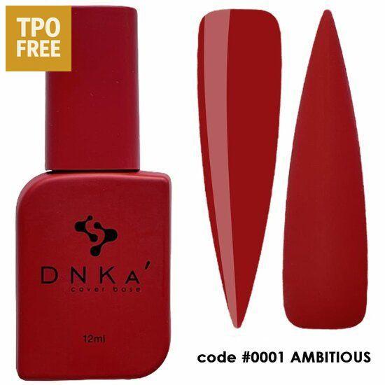 DNKa’ Cover Base Ambitious base gel flesje en kleurvoorbeeld in diepe rode tint zonder TPO