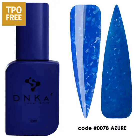DNKa Cover Base Azure kopen blauwe biab fles en nagelstalen met glinsterende afwerking