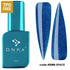 DNKa Cover Base biab blauw glanzende biab flacon en voorbeelden met glitter effect