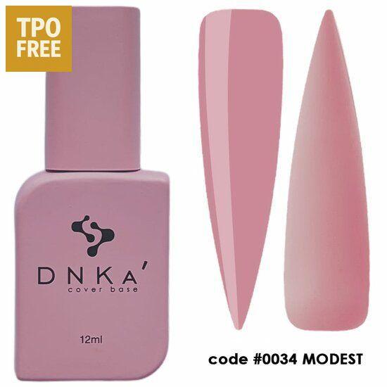 DNKa cover base biab flesje en kleurstaal in zachte roze tint code 0034 Modest