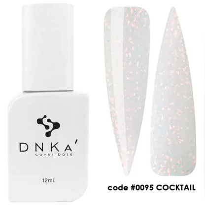 DNKa Cover Base biab fles 12ml met glitter effect nail art code 0095 Cocktail
