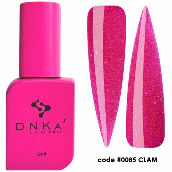 DNKa Cover Base Glam felroze flesje met glanzende roze nagelstalen code 0085 clam