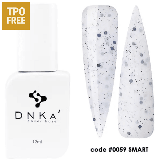 DNKa cover base kopen witte biab met zwarte en grijze spikkels 12 ml TPO vrij