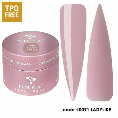 Roze DNKa Cover Base Ladylike nagelgel potje met twee nagelproeven in dezelfde kleur