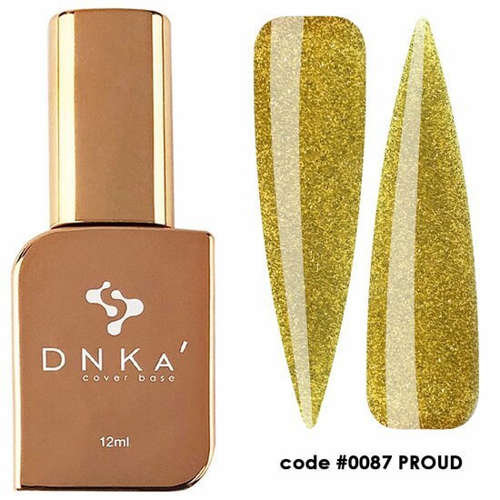 DNKa cover base  in bruin met goudglitter nagelstalen professionele nagelproducten