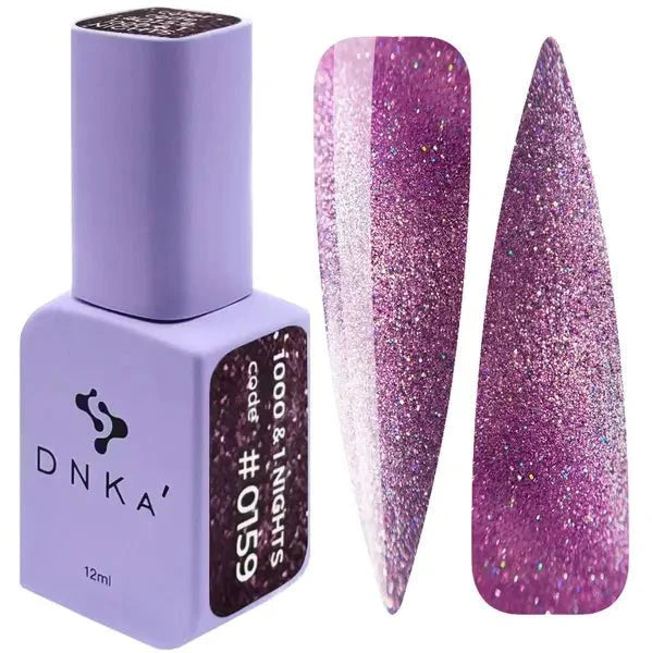 DNKa paarse glinsterende gellak nagellak fles met twee nagelstalen gellak bestellen voor professionals
