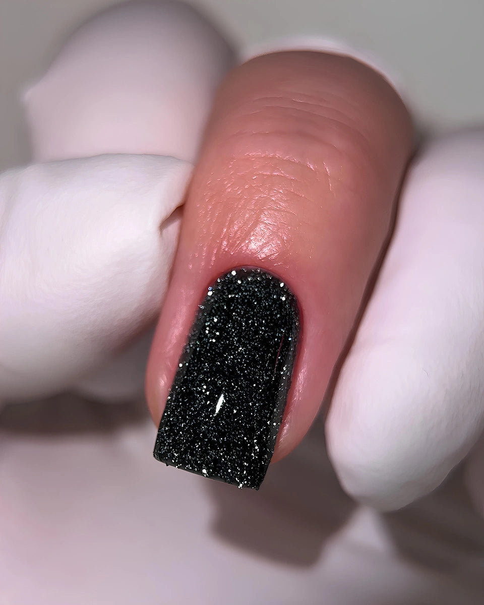 DARK donkere gellak flash in zwart met glitters voor elegante nagels