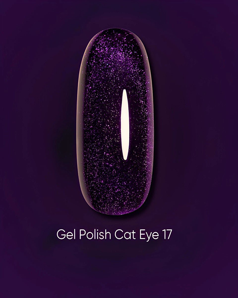 DARK cat eye gellak donker in paarse tint met schitterende glitters voor perfectie nagels