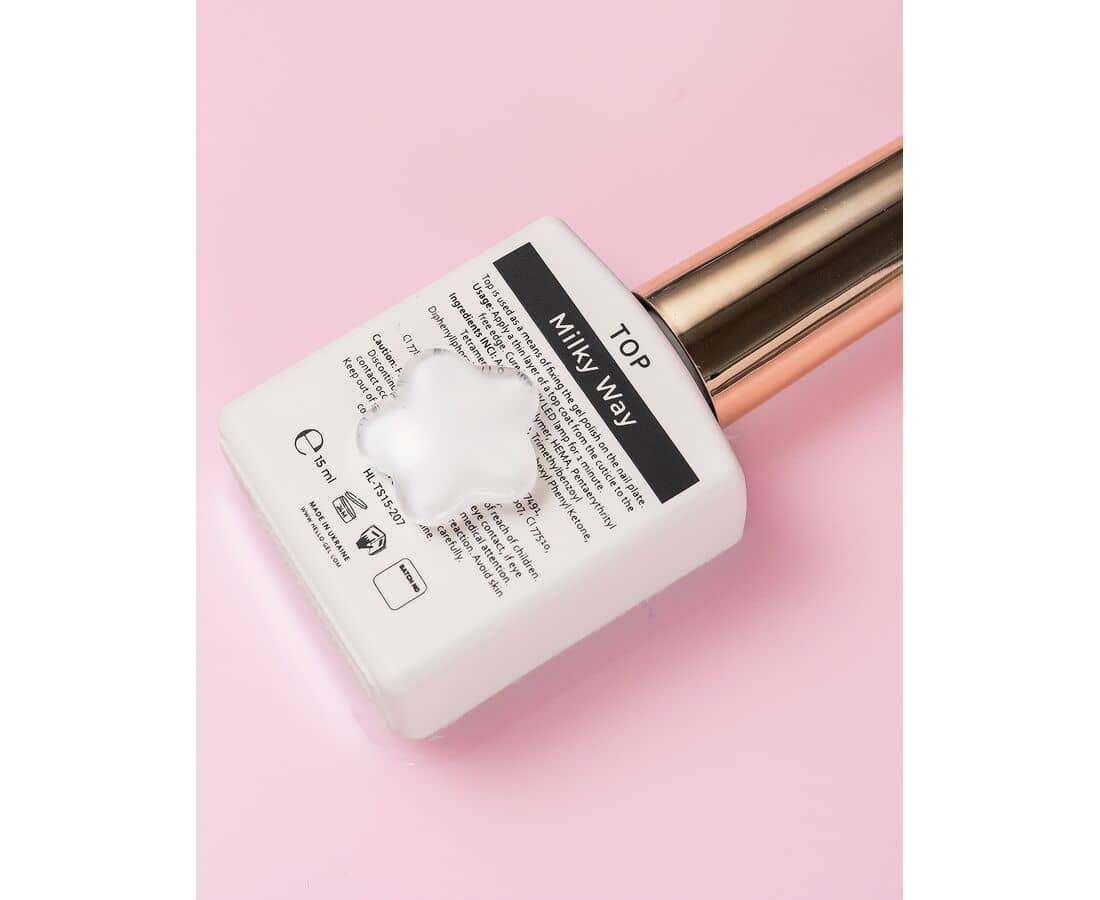 HEYLOVE top coat milky way in wit voor een glanzende afwerking