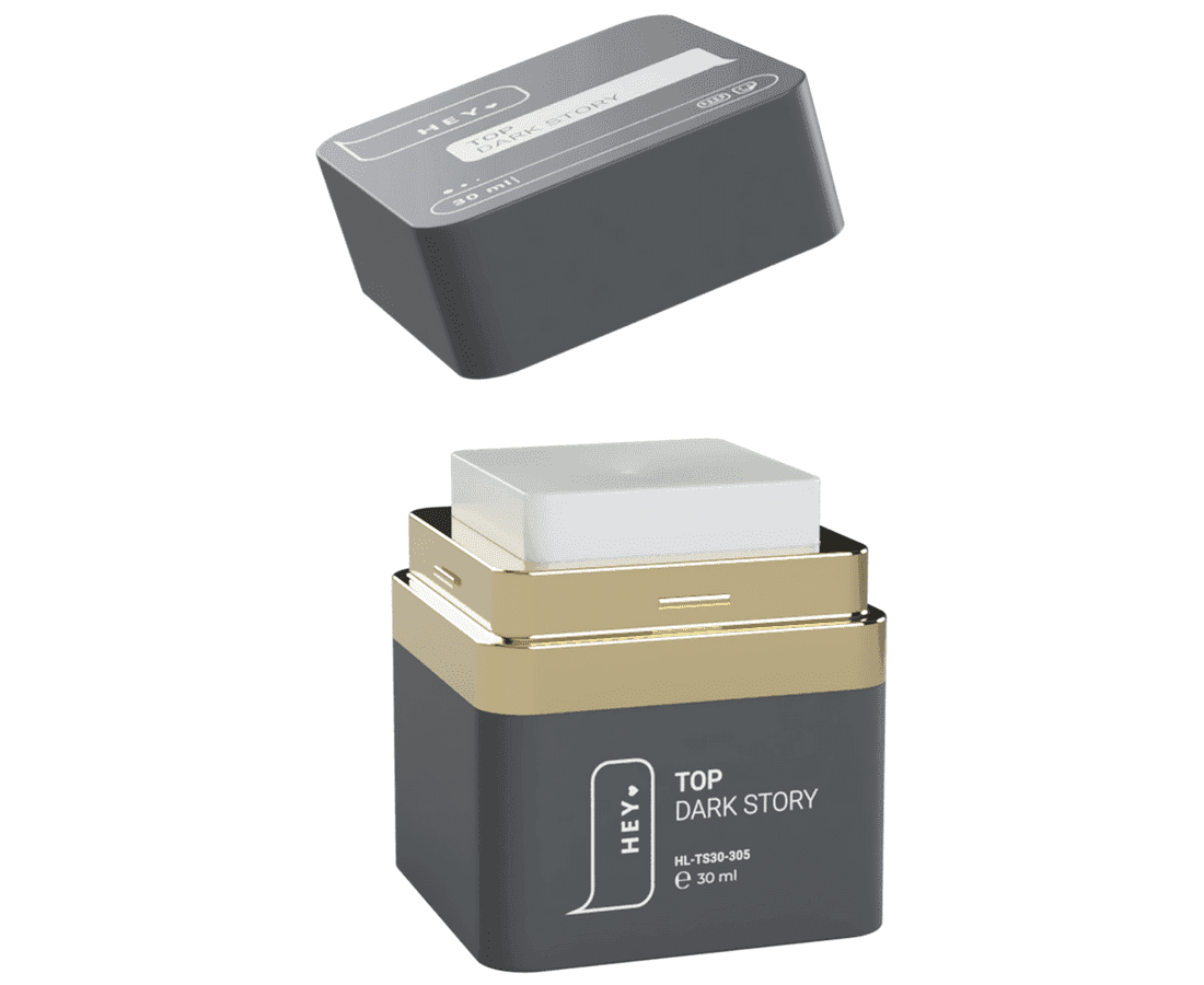 HEYLOVE top coat nagellak in donkere verpakking, perfect voor een glanzende afwerking