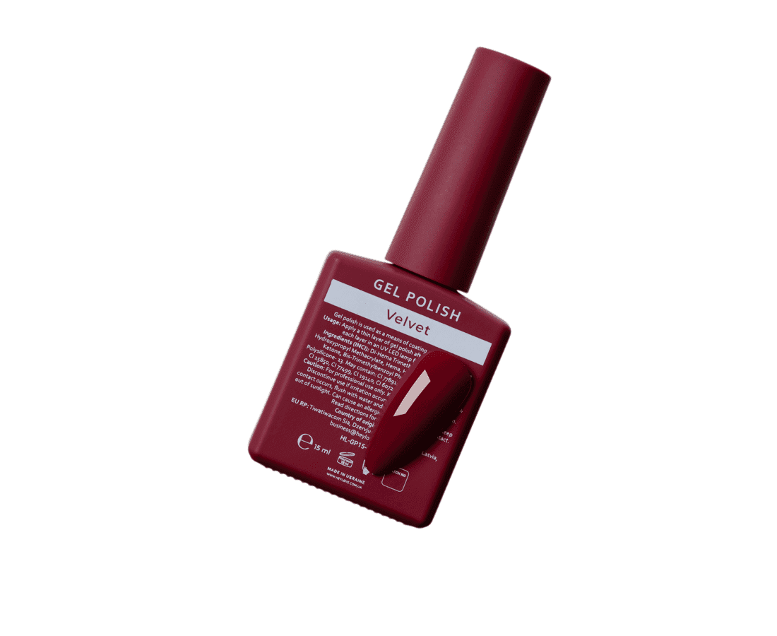 HEYLOVE gellak velvet in dieprood voor langdurige nagelstyling