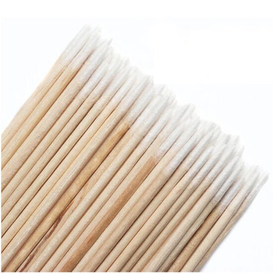 Houten wattenstaafjes 100 stuks met een zachte, katoenen punt voor delicate verzorging