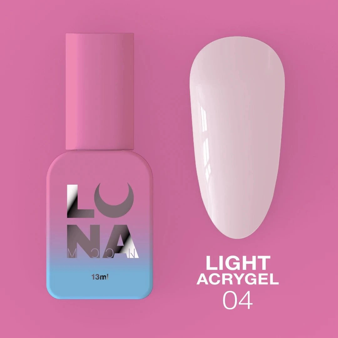 LUNA Light Acrygel in kleur 04 met een gladde en duurzame afwerking voor mooie nagels
