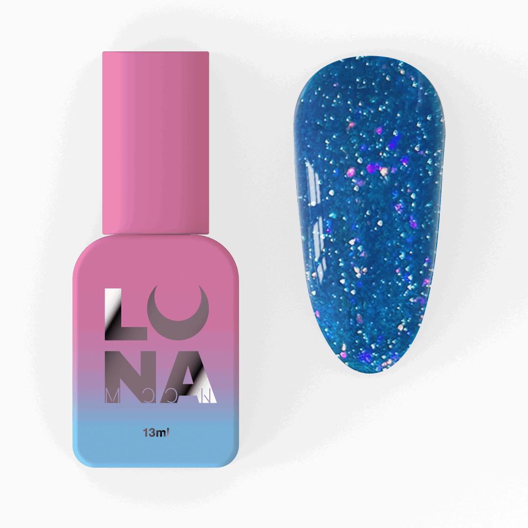 LUNA Lurex base gel in blauwe kleur met glitters, perfect voor nagelverzorging en nail art