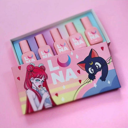 LUNA nagel box set 13ml met vijf schattige nagellakken in een kleurrijke verpakking