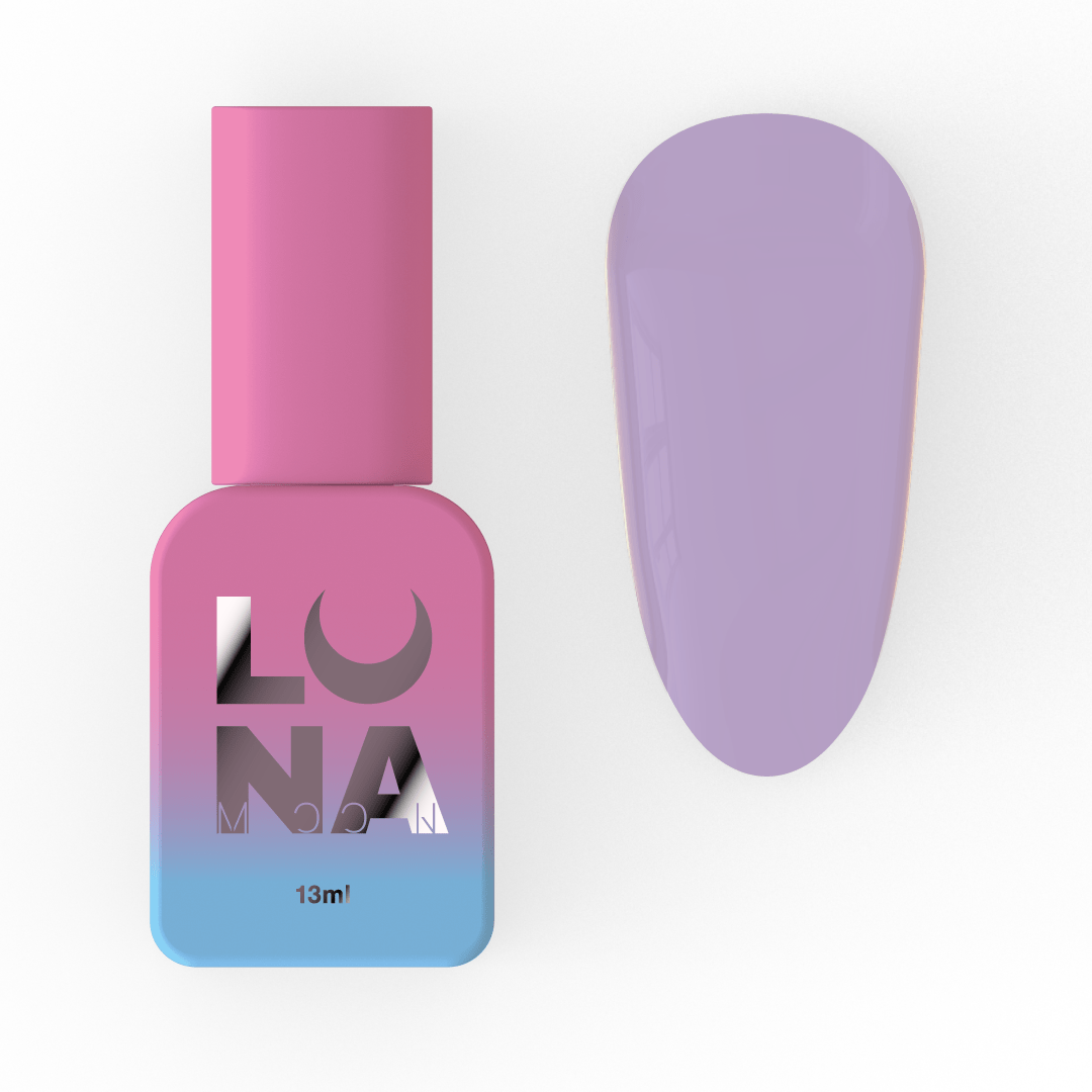 LUNA top coat no-wipe in een stijlvolle fles met paarse kleur en een glanzende afwerking