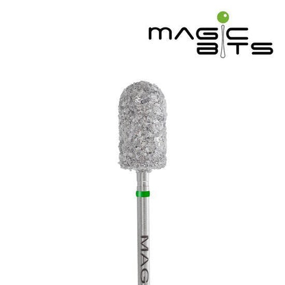 Grof groen cilinder bit van MAGIC BITS met een glanzende bovenkant voor precisiewerk