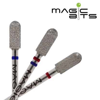 MAGIC BITS freesbitje cilinder rood blauw set met diamantcoating voor precisiewerk