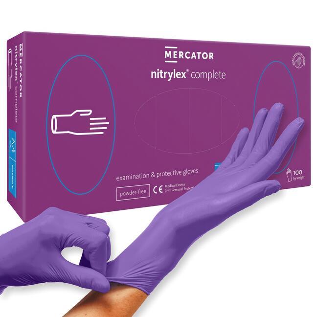 Mercator nitrylex complete handschoenen violet voor medische onderzoeken