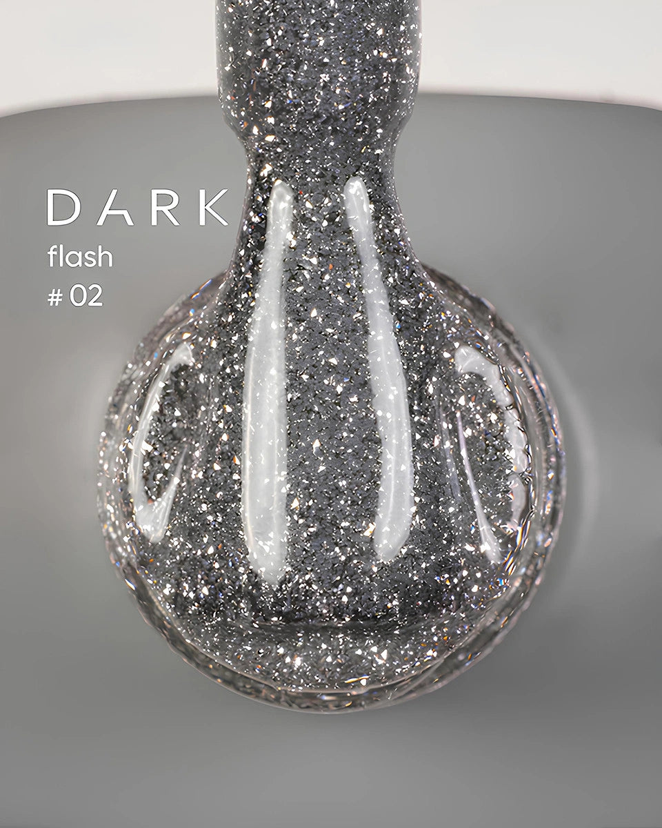 DARK gellak donker glitter in grijs met glanzende afwerking voor stijlvolle nagels