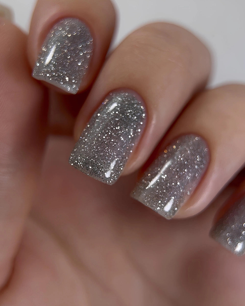 DARK gellak donker glitter in grijs voor glanzende nagels