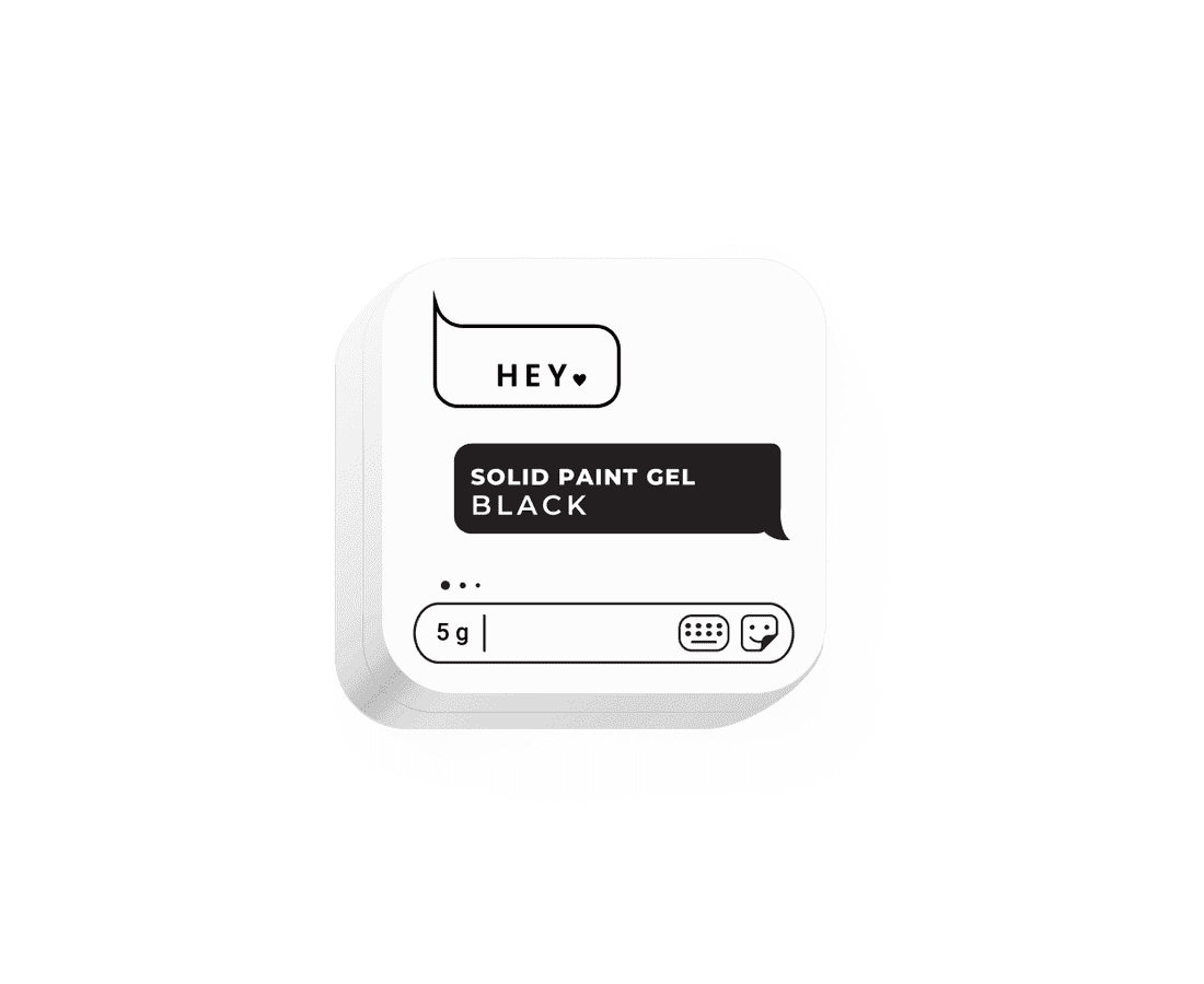 HEYLOVE solid paint gel zwart 5g voor nagelkunst