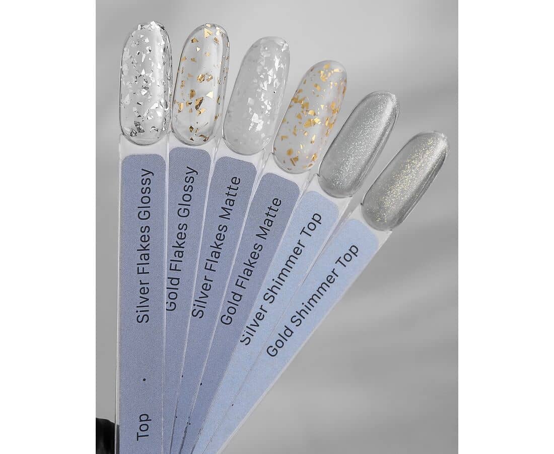 HEYLOVE top coat goud glitter voor een sprankelende nagelafwerking
