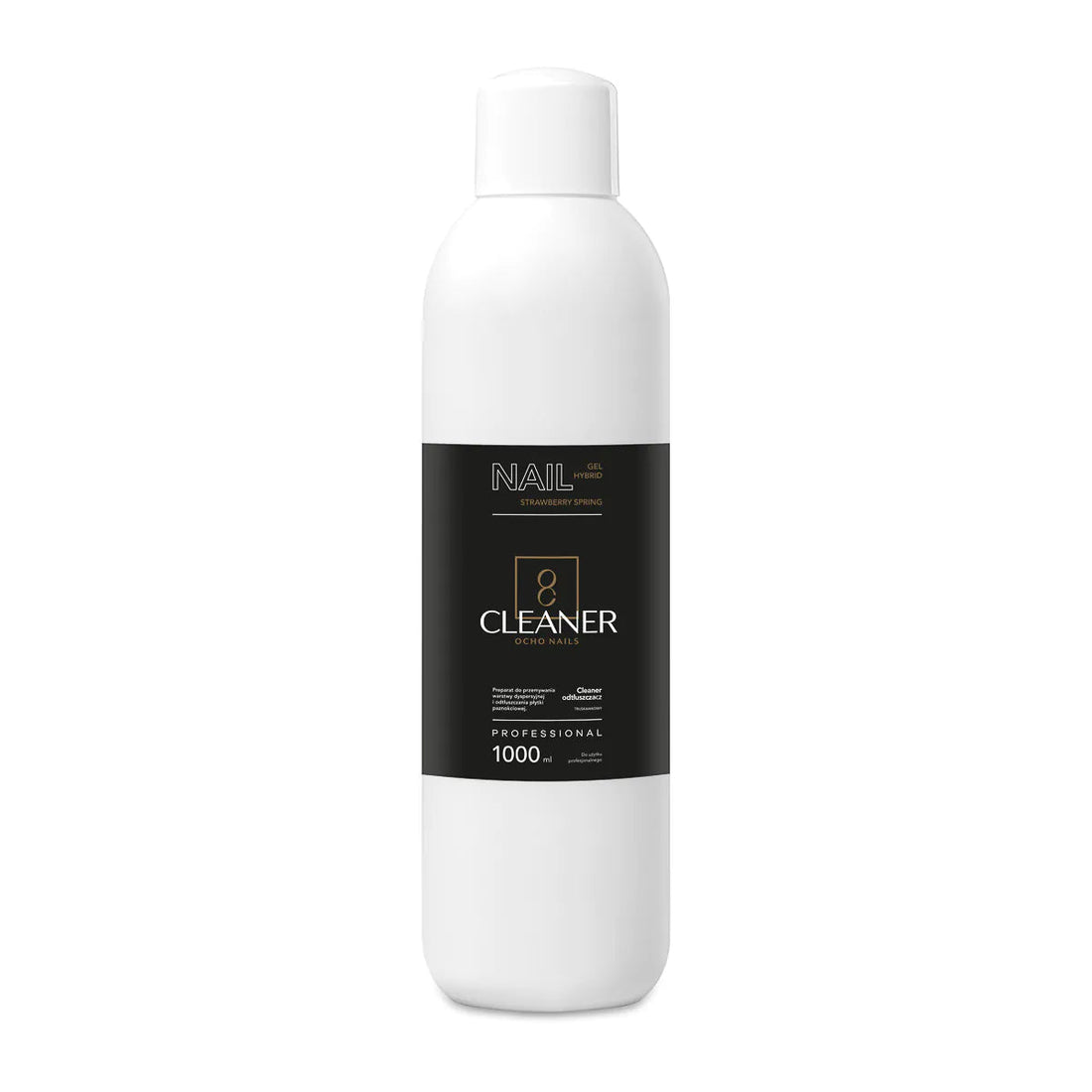 Ocho nagel cleaner aardbei geur in een witte fles van 1000 ml voor een perfecte manicure