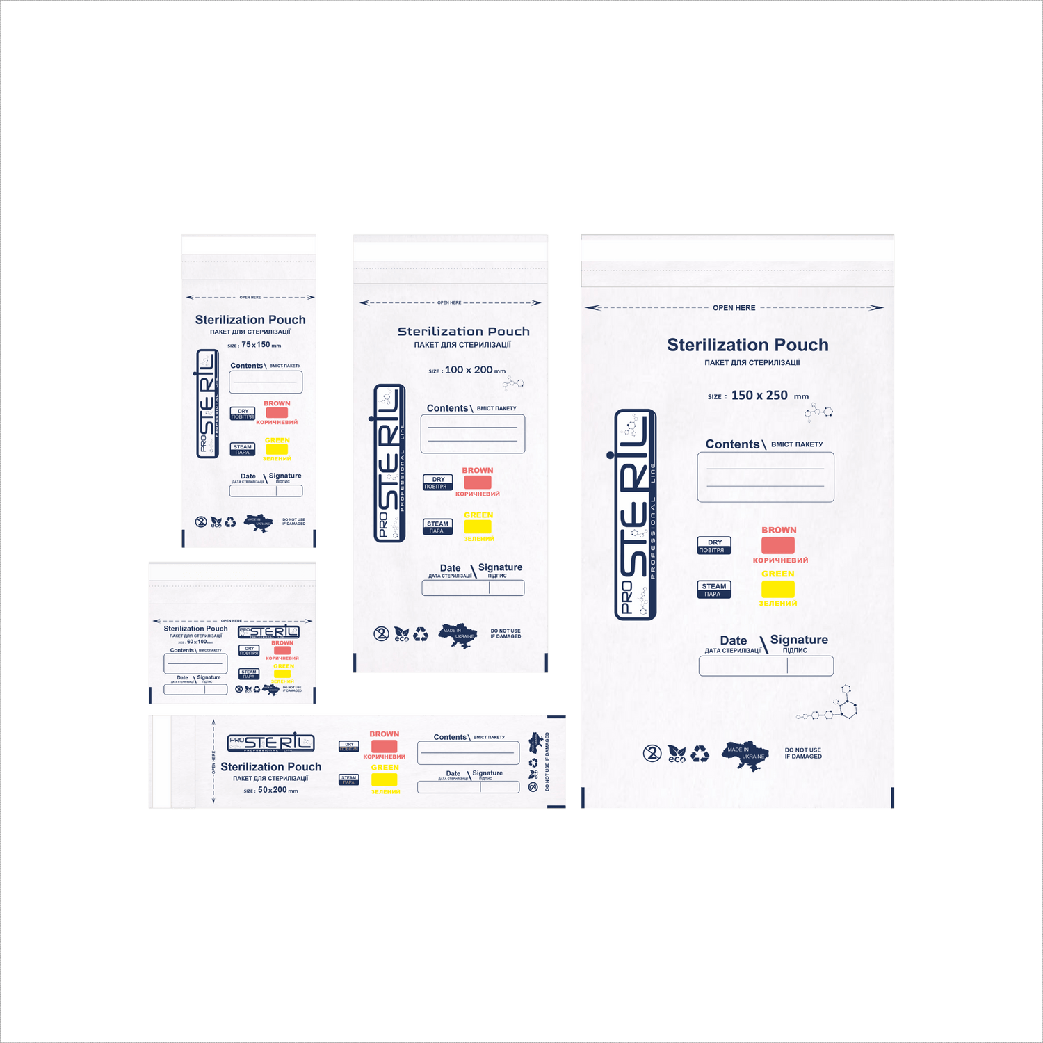 PROSTERIL Sterilisatiezakken DRY/STEAM – Papier 100 stuks - SimDi Beauty