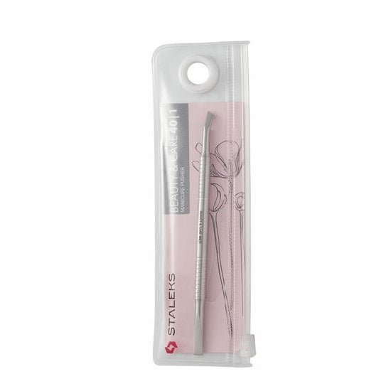 STALEKS Cuticle pusher BEAUTY &amp; CARE 40 TYPE 1 ( pusher en gebogen mes) (PBC - 40/1) - SimDi Beauty