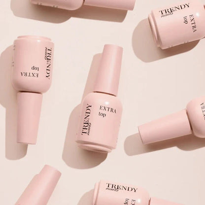 Trendy Nails Extra Topcoat zonder plaklaag in zachte roze flessen voor een perfecte manicure